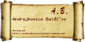 Andrejkovics Balázs névjegykártya